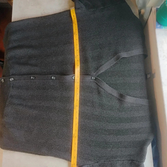 Roundtree & Yorke Gray Textured Knit Button Down Grandpa Cardigan Sweater XL - Picture 11 of 12